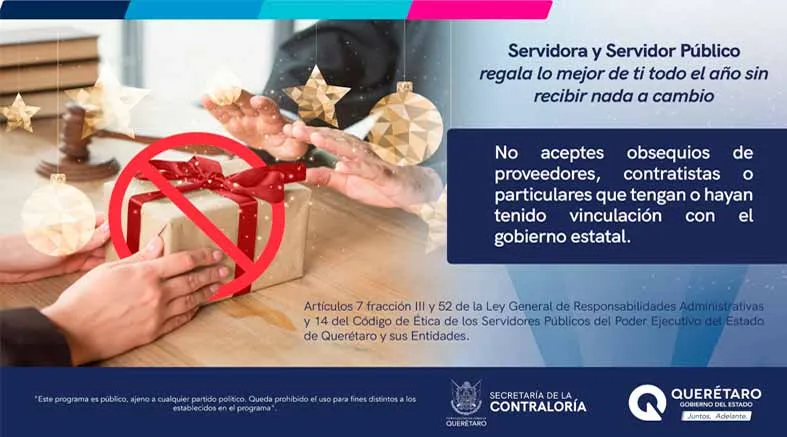 Llaman a funcionarios a abstenerse de recibir regalos