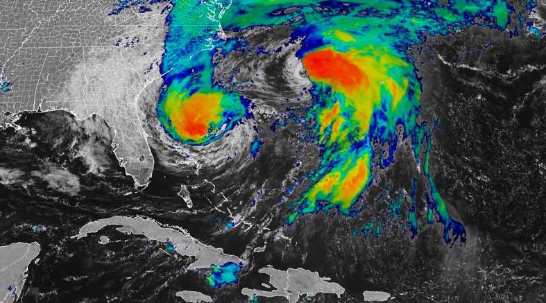 Huracanes ‘Imelda’ y ‘Humberto’ crearían el efecto Fujiwhara 1 Huracanes