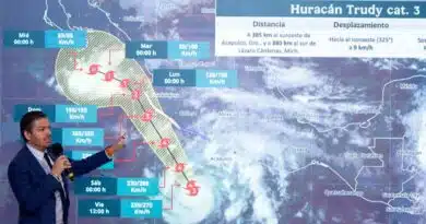 ‘Trudy’ sigue como huracán categoría 3, alertan por lluvias intensas Trudy